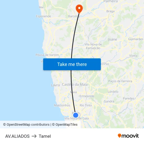 AV.ALIADOS to Tamel map