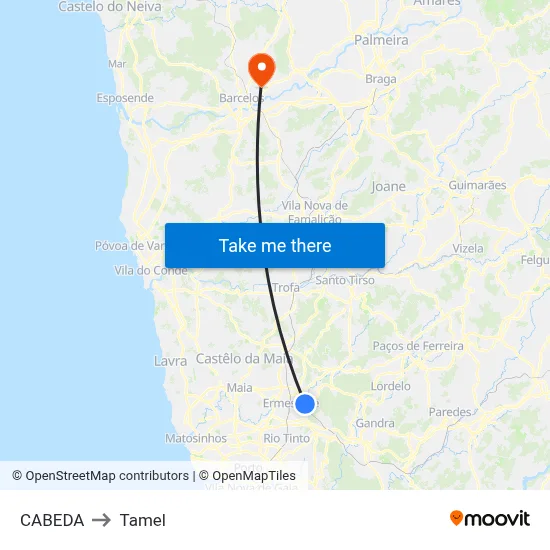 CABEDA to Tamel map