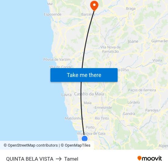 QUINTA BELA VISTA to Tamel map