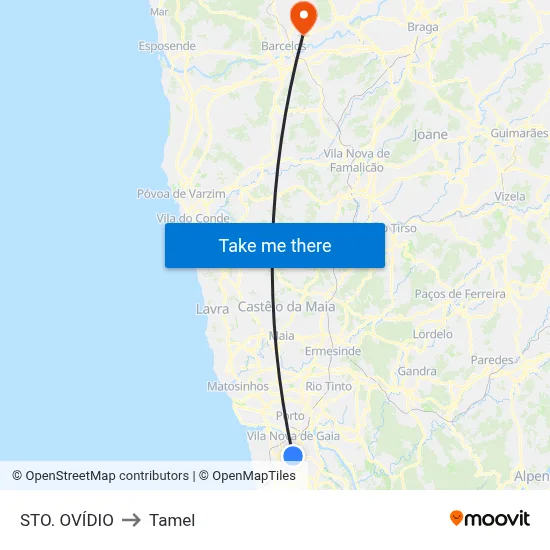 STO. OVÍDIO to Tamel map