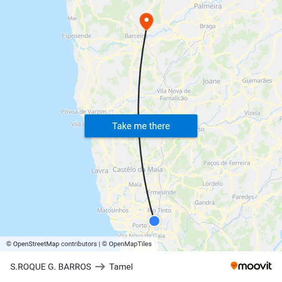 S.ROQUE G. BARROS to Tamel map