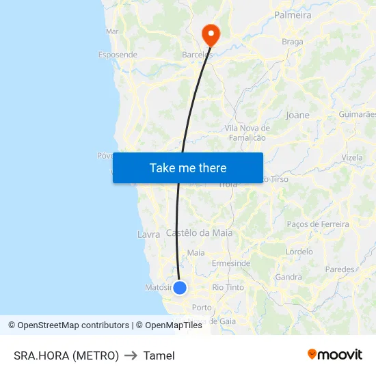 SRA.HORA (METRO) to Tamel map