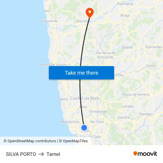 SILVA PORTO to Tamel map