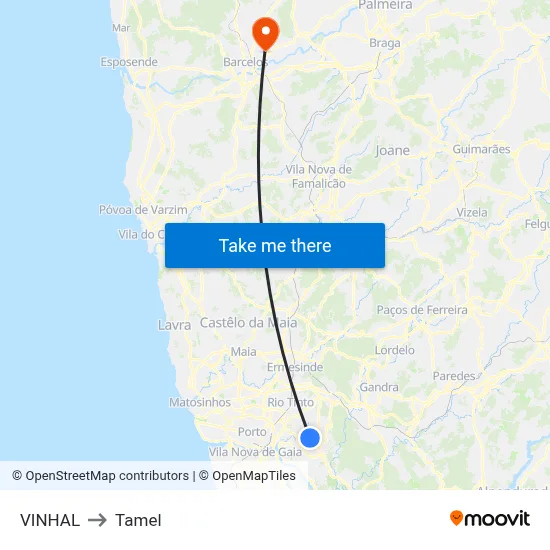 VINHAL to Tamel map