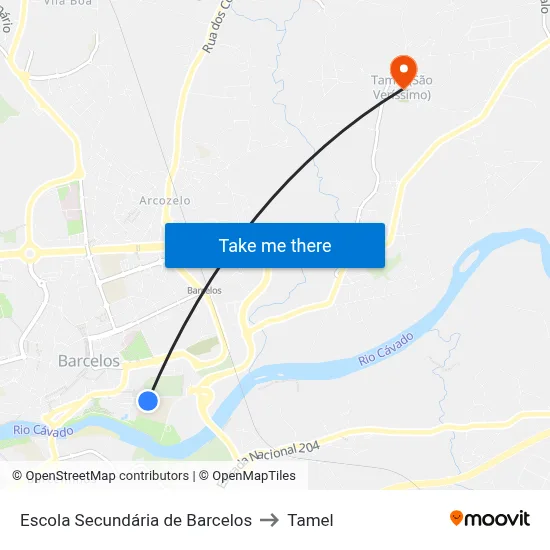Escola Secundária de Barcelos to Tamel map