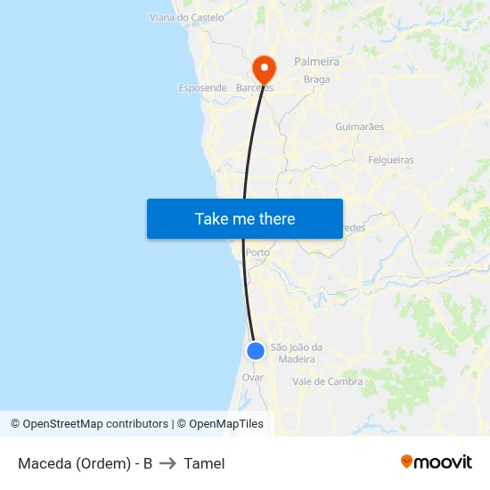 Maceda (Ordem) - B to Tamel map