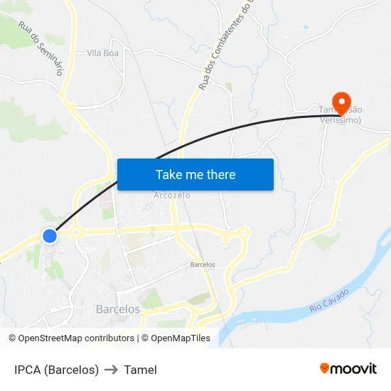 IPCA (Barcelos) to Tamel map