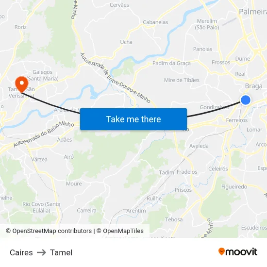 Caires to Tamel map