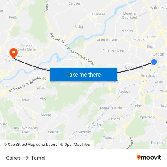Caires to Tamel map