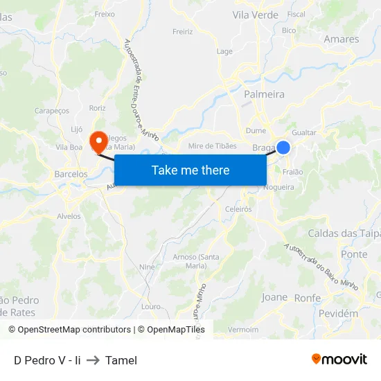 D Pedro V - Ii to Tamel map