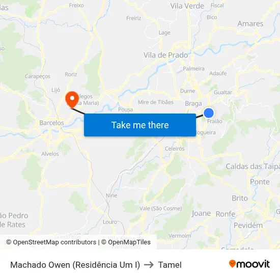 Machado Owen (Residência Um I) to Tamel map