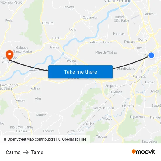 Carmo to Tamel map