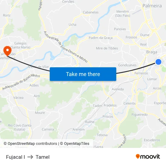 Fujacal I to Tamel map