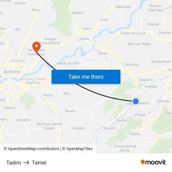 Tadim to Tamel map