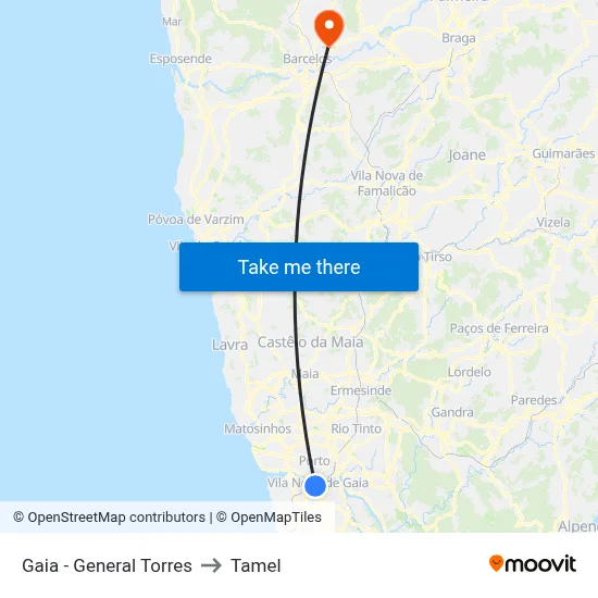 Gaia - General Torres to Tamel map