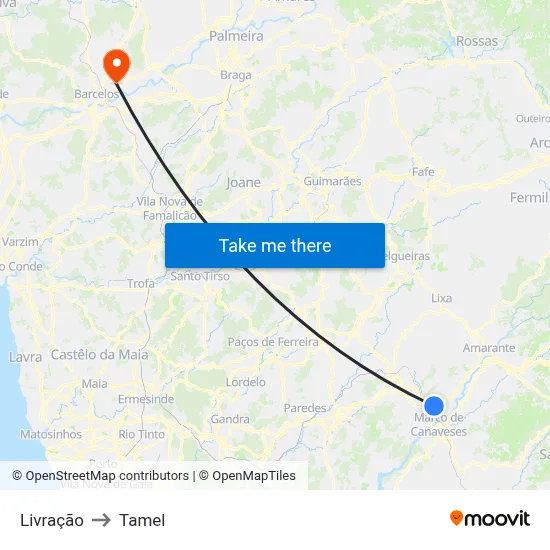Livração to Tamel map