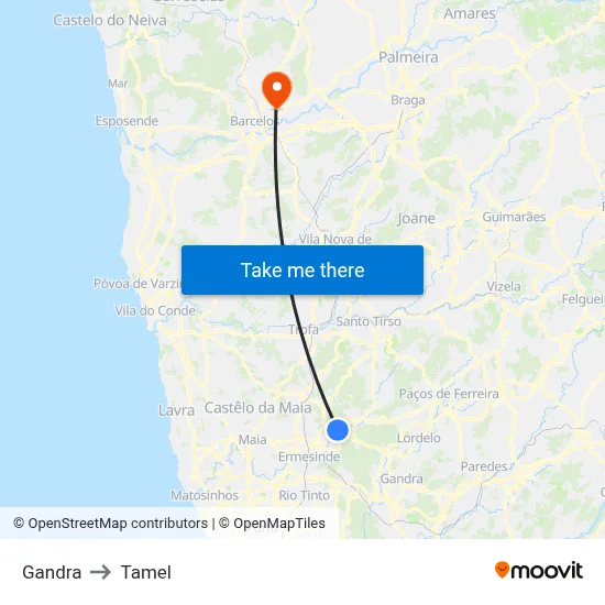 Gandra to Tamel map