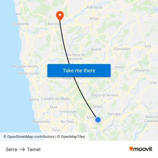 Serra to Tamel map