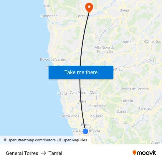 General Torres to Tamel map