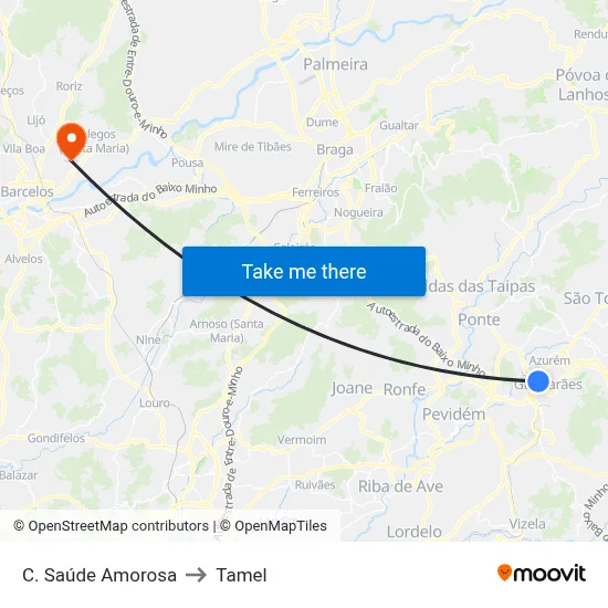 C. Saúde Amorosa to Tamel map