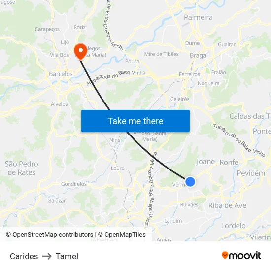 Carides to Tamel map