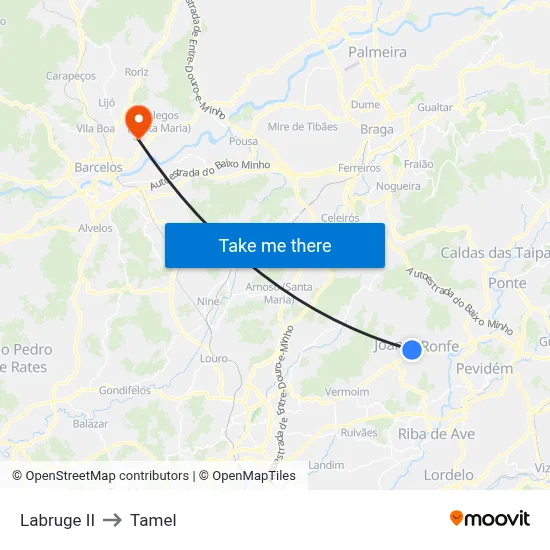 Labruge II to Tamel map