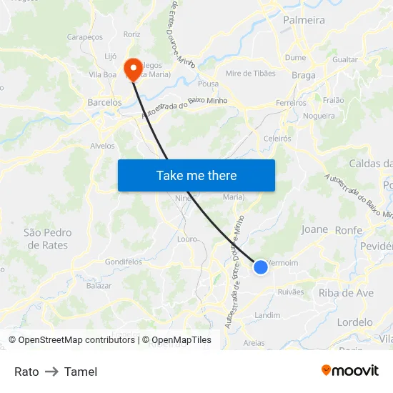 Rato to Tamel map