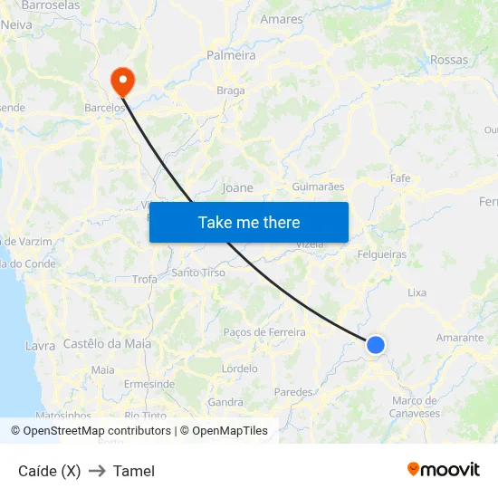 Caíde (X) to Tamel map