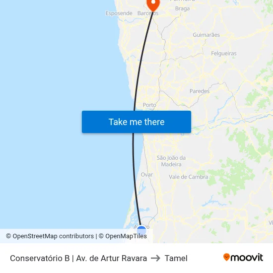 Conservatório B | Av. de Artur Ravara to Tamel map