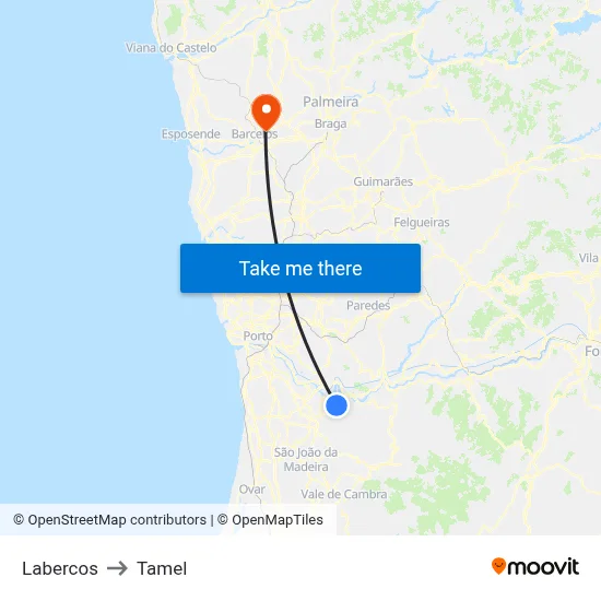 Labercos to Tamel map