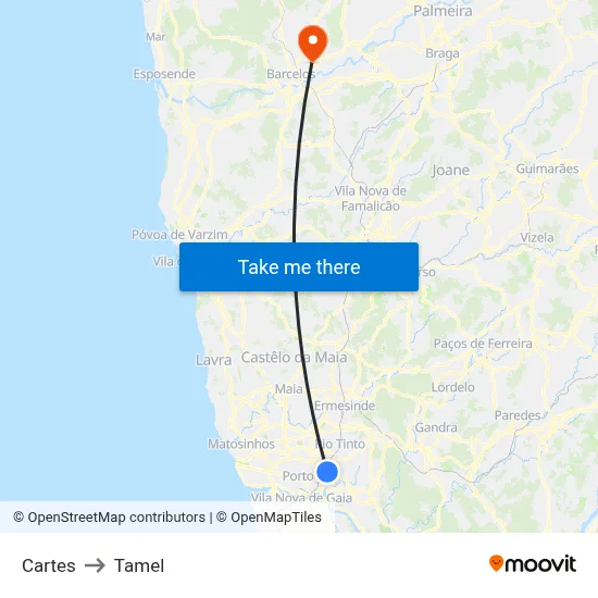 Cartes to Tamel map