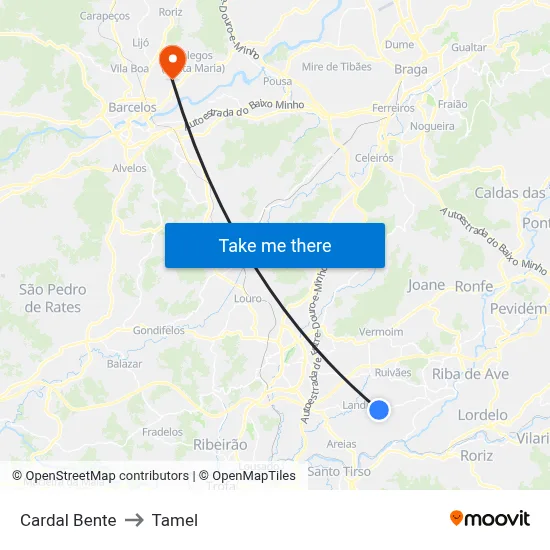 Cardal Bente to Tamel map