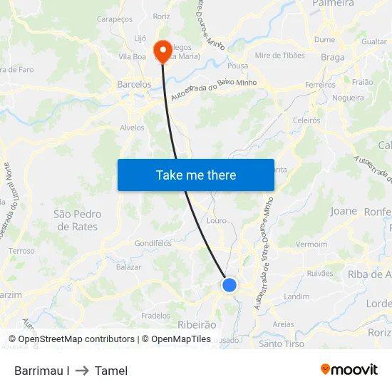 Barrimau I to Tamel map