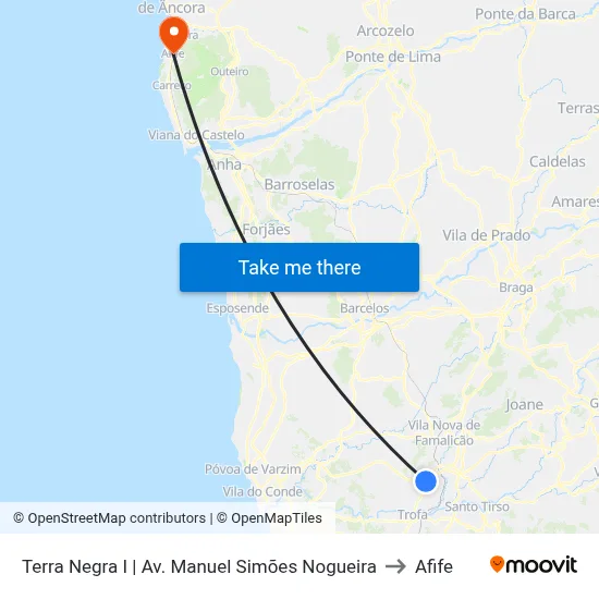 Terra Negra I | Av. Manuel Simões Nogueira to Afife map