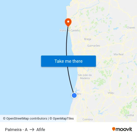 Palmeira - A to Afife map