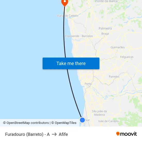 Furadouro (Barreto) - A to Afife map
