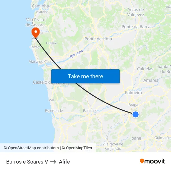 Barros e Soares V to Afife map
