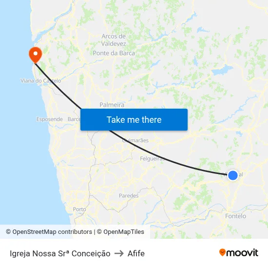 Igreja Nossa Srª Conceição to Afife map