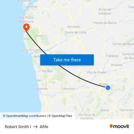 Robert Smith I to Afife map