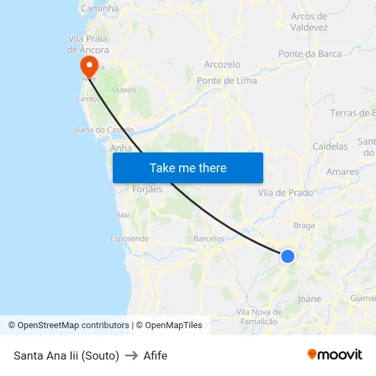 Santa Ana Iii (Souto) to Afife map