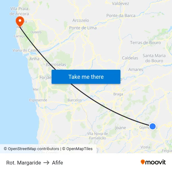 Rot. Margaride to Afife map