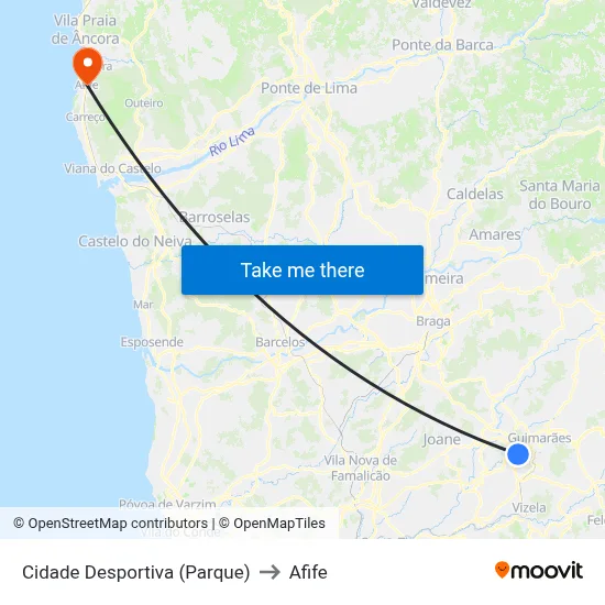 Cidade Desportiva (Parque) to Afife map