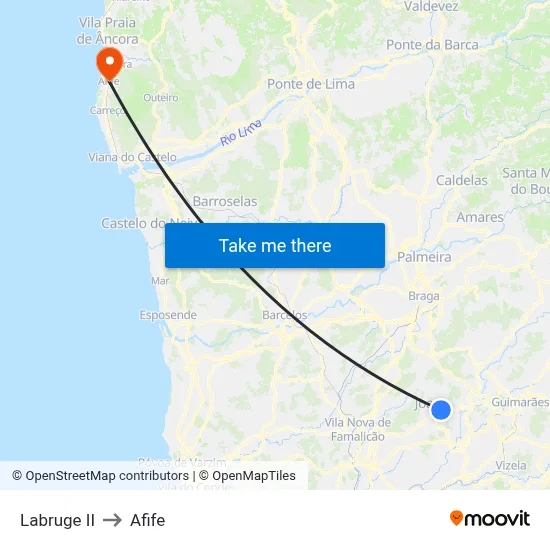 Labruge II to Afife map