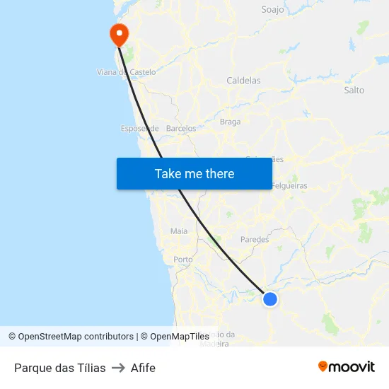 Parque das Tílias to Afife map
