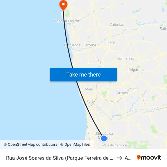 Rua José Soares da Silva (Parque Ferreira de Castro) to Afife map