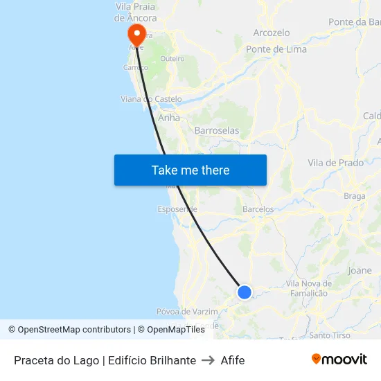 Praceta do Lago | Edifício Brilhante to Afife map
