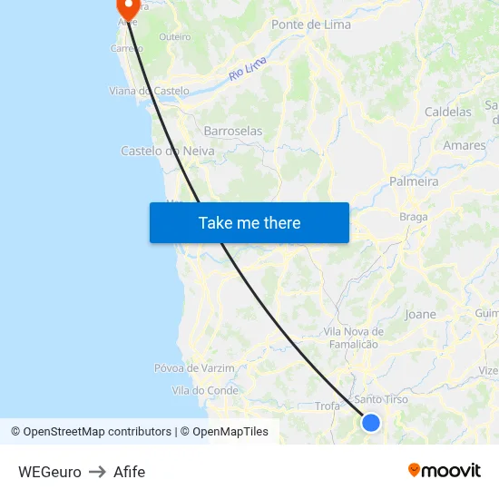 WEGeuro to Afife map