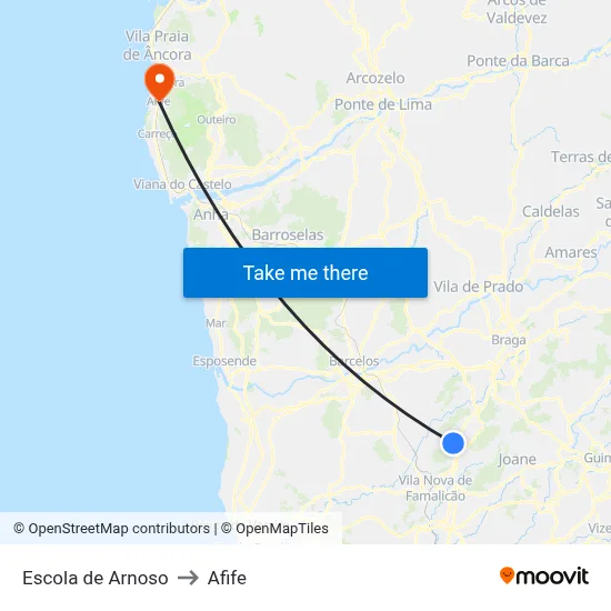 Escola de Arnoso to Afife map