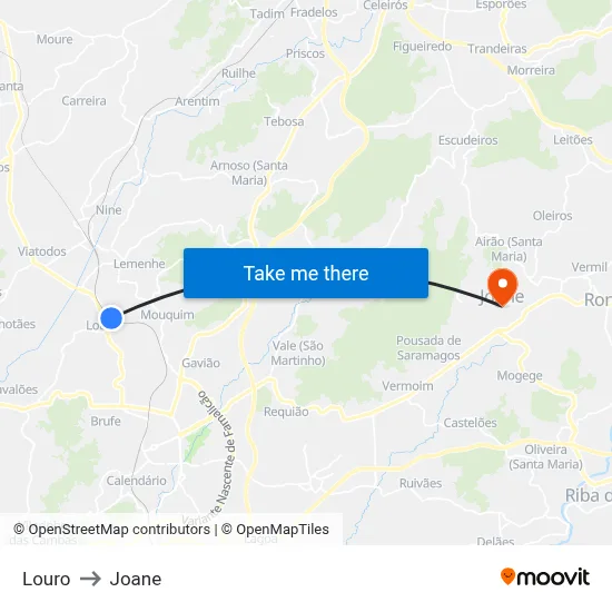 Louro to Joane map