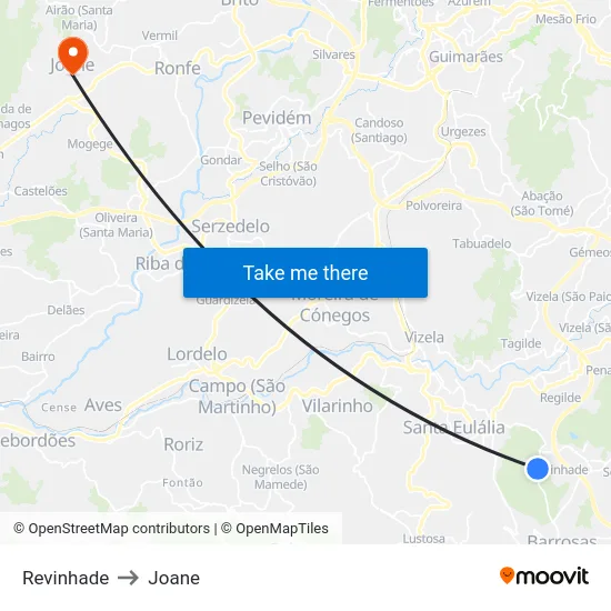 Revinhade to Joane map